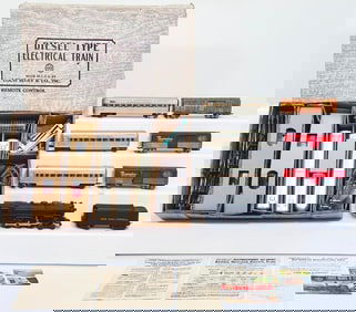 Marx Postwar O Gauge 4 -6 -2 Locomotive and NYC Tender and Three (3) NYC Aluminum Passenger Cars