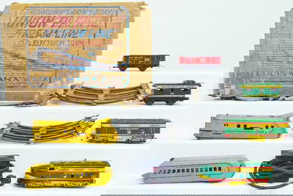 Marx Prewar O Gauge Union Pacific Streamliner 2 Car Set/Seaboard A - B with Caboose and Gondola