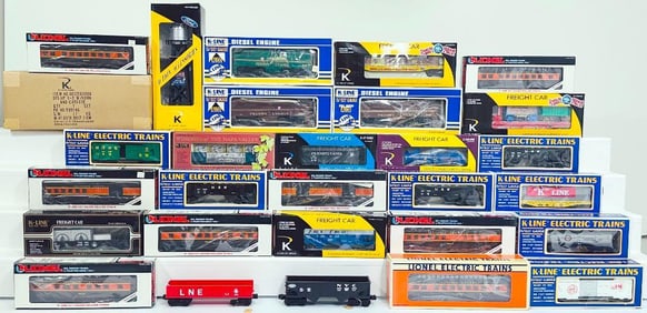 K-Line Modern O Gauge Assorted Freight Cars and Accessories and Lionel Modern O Gauge Passenger Cars