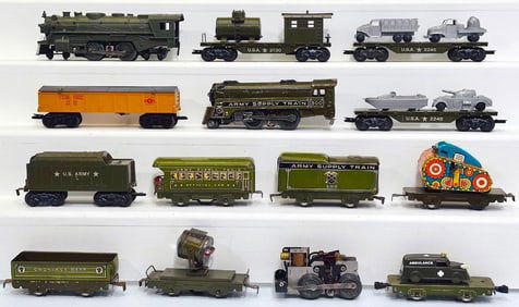 Marx Prewar O Gauge Army Supply Train/Marx Postwar O Gauge Plastic Army Supply Train