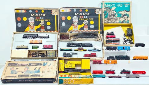 Marx Postwar HO Scale Five (5) Assorted Freight Train Sets