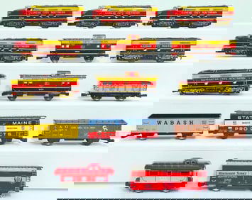 Marx Postwar O Gauge Kansas City Southern A Diesel Unit X4 and Kansas City Southern B Unit X2