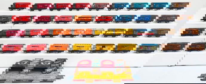 Marx Postwar Thirty-Six (36) Assorted Freight Cars with various road names