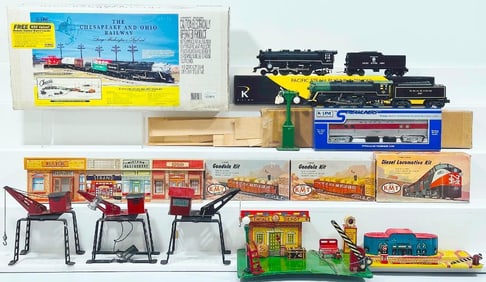 K-Line Modern O Gauge Chesapeake & Ohio Railway Set/Reading Locomotive/Tender/U.S. Army Steam Engine