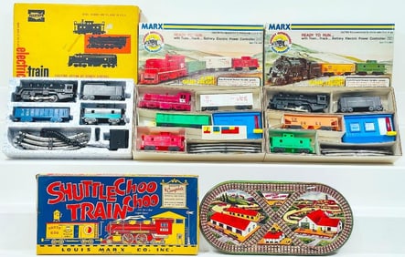 Marx Postwar O Gauge Four (4) Assorted Sets Boxed