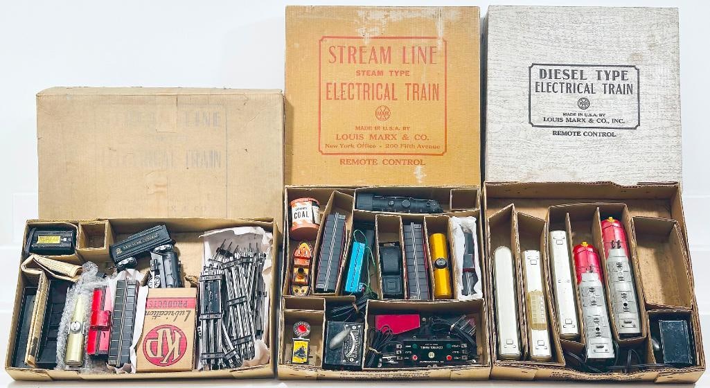 Marx Postwar O Gauge Three (3) Assorted Boxed Sets (1 of 9)
