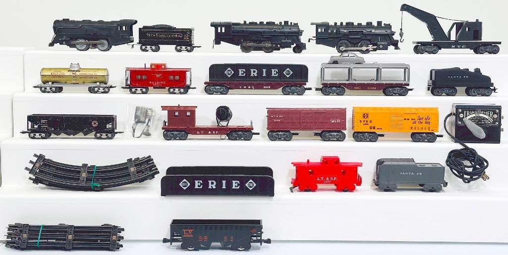 Marx Prewar and Postwar O Gauge Three (3) Assorted Locomotives and Tenders with Eleven Freight Cars (1 of 6)