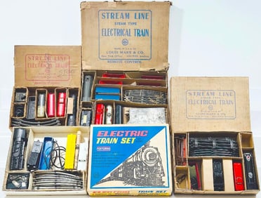 Marx Postwar O Gauge Four (4) Assorted Sets Boxed