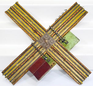 Marx Prewar O Gauge Metal Road Crossing with House Factory Prototype Model No. 529