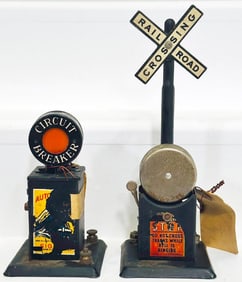 Marx Prewar O Gauge Crossing Signal Factory Archive RA?5098/ Circuit Breaker Factory Archive RA?5097