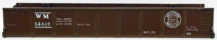 Marx Postwar O Gauge Western Maryland Deluxe Gondola Shell Factory Prototype Model #1802 - D