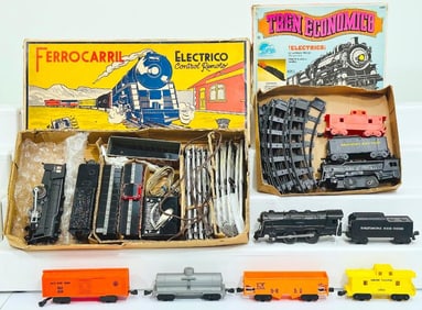 Mexican Marx Postwar O Gauge Ferrocarril Electric Control Freight Set/Tren Economico Train Set Boxed