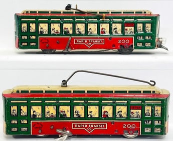 Marx Postwar O Gauge 200 Rapid Transit Trolley X2