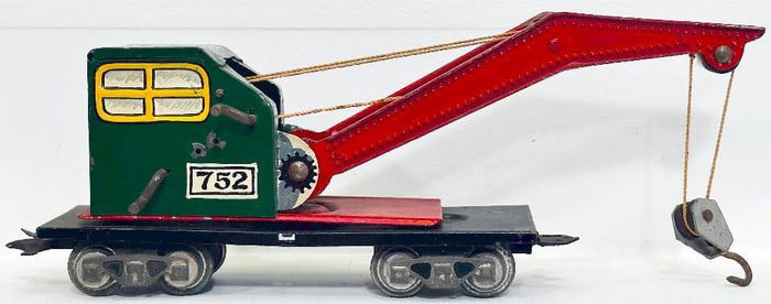 Marx Postwar O Gauge 752 Hand Painted Crane Car Factory Prototype