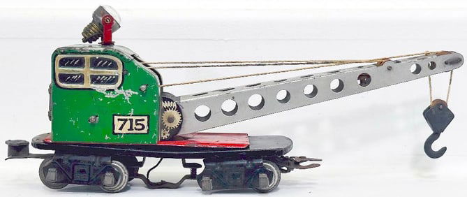 Marx Prewar O Gauge 715 Hand Painted Crane Car Factory Prototype Model #775