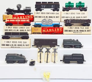 Marx Postwar O Gauge Eight (8) Assorted Freight Cars Boxed and Tenders