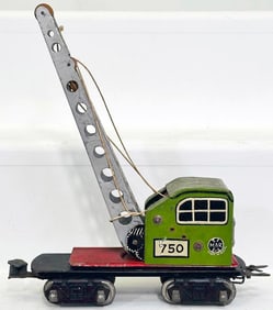 Marx Prewar O Gauge 750 Crane Car Factory Prototype Model #823