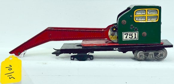 Marx Prewar O Gauge 751 Crane Car Factory Prototype