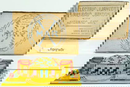 Marx Postwar O Gauge Electric Lighted Railroad Passenger Station Boxed