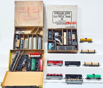 Marx Prewar and Postwar O Gauge No. 9519 Allstate Freight Set and Eight Assorted Marx Scale Freights
