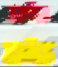 Marx Postwar O Gauge yellow 4 wheel plastic Caboose without wheels Factory Prototype/AT&SF Caboose