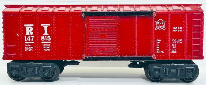 Marx Postwar O Gauge Rock Island Red Box Car Special Axle Factory Prototype