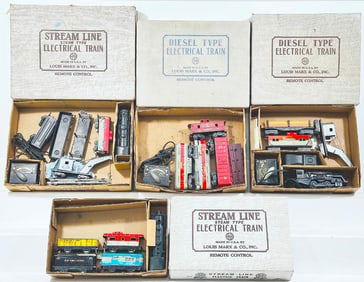 Marx Postwar O Gauge Four (4) Assorted Freight Sets