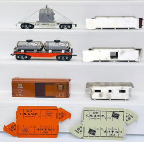 New Marx Modern O Gauge Three (3) Factory Prototype Freight Cars and Canadian Pacific Passenger Car