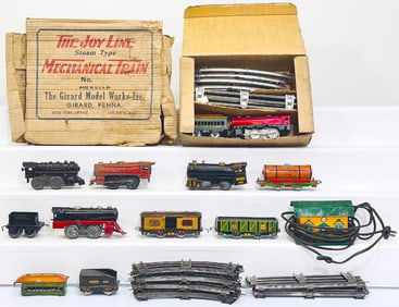 Joyline Prewar O Gauge Steam Type Red/Black Locomotive with 357 Passenger Car