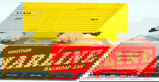 Marx Postwar O Gauge 13975 AT&SF Yellow Livestock Car Factory Prototype