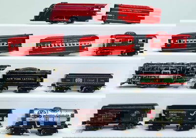 Marx Prewar O Gauge red Mercury Locomotive and Tender/ Two (2) Streamliner Cars/Black 897 Locomotive