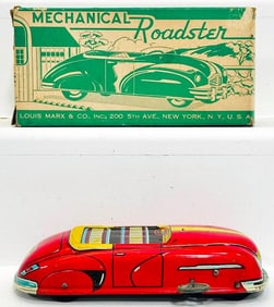 Marx Postwar Toy Mechanical Roadster Boxed