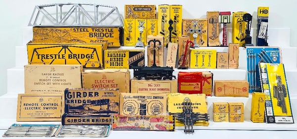 Marx Postwar O Gauge Assorted Accessories and Lights Boxed