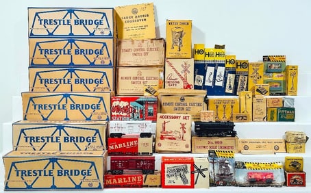 Marx Postwar O Gauge Assorted Accessories and Trestle Bridges