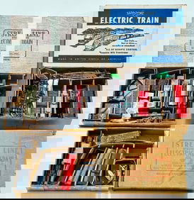 Marx Postwar 10000 - 0 - 4 - 0 Black Locomotive, NYC Tender and Three (3) Assorted Freights/No. 5296