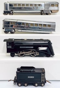 Lionel Prewar O Gauge 265E Black Locomotive and 265T Black and Nickel Tender with 618 and 619 Chrome