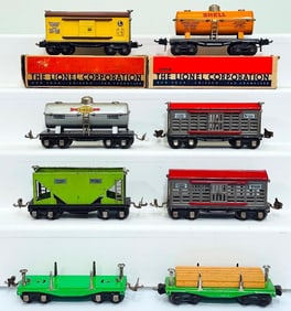 Lionel Prewar O Gauge Eight (8) Assorted Freight Cars