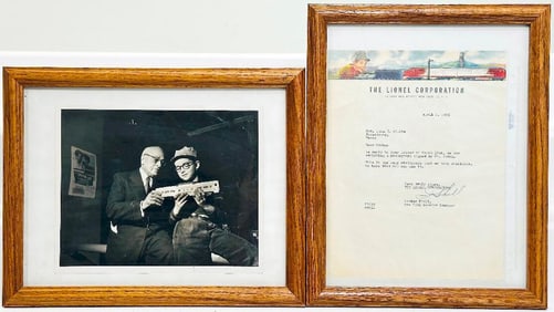 Lionel Postwar O Gauge signed photograph by Mr. Cowen and Letter