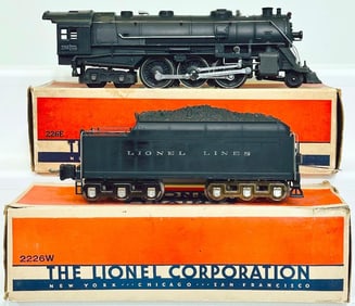 Lionel Prewar O Gauge 226E Steam Locomotive and 2226W Tender Boxed