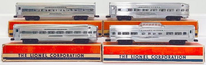 Lionel Postwar O Gauge 2531 -2533 -2532 -2531 Aluminum Passenger Cars