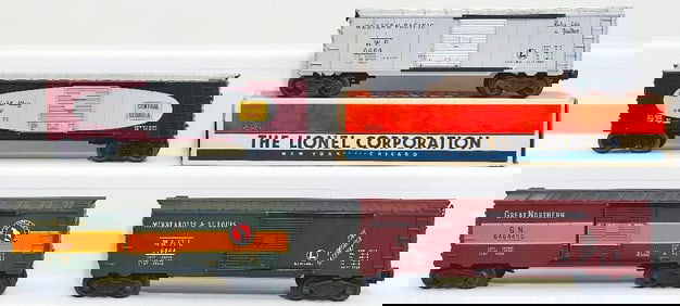 Lionel Postwar O Gauge Four (4) Assorted 6464 Box Cars