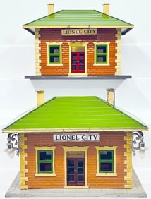 Lionel Prewar 122 Station and 124 Station with front lights