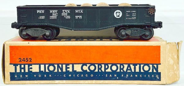 Lionel Postwar O Gauge 2452 Black Gondola made for the Mexican market
