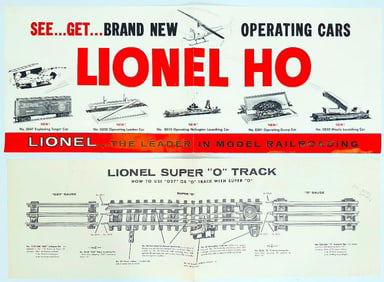 Lionel Postwar Ho and O Gauge "Lionel HO" Advertising Flyer/Lionel Super "O" Track Advertising Flyer