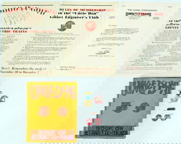 Uncle Don's Book On Etiquette and Things (signed by Uncle Don) and Five Assorted Uncle Don's Pins