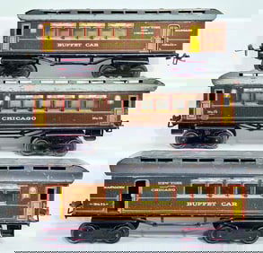 Ives Prewar 1 Gauge 71 Baggage Car -72 Pullman Car -71 Baggage Car