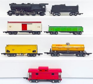 American Flyer Prewar 3/16ths Gauge 4 -6 -2 Black Locomotive/558 Pennsylvania Tender/Five Cars