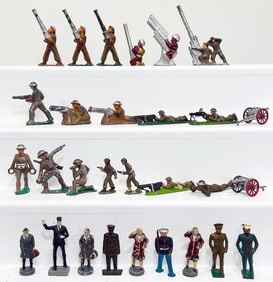 Barclay - Manoil - Gray Iron Assorted Metal Military Figures