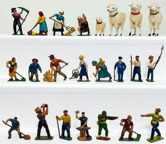 Unknown Manufacturer French Assorted Figures and 4 sheep