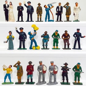 Manoil - Gray Iron - Cake Topper Metal Assorted Figures